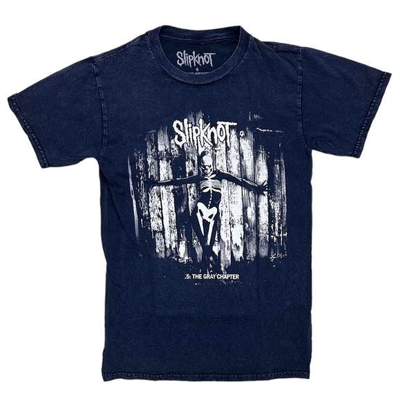 Slipknot Men's Official Merchandise The Gray Chapter Blue Washed Tee T-Shirt - Picture 1 of 2